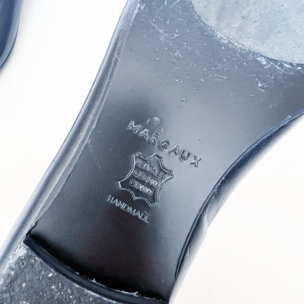 Margaux Black Pointed-Toe Leather Ballet Flats with Bow - Picture 9 of 10